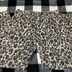 Leopard Print Wide Leg Cargo Pants